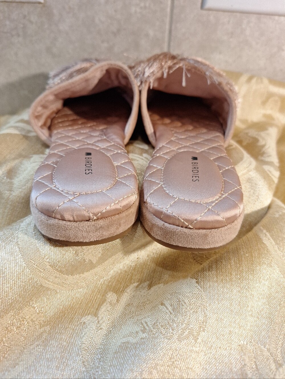 Birdies Blush Pink Pom-Pom Slide Slippers - Picture 5 of 10